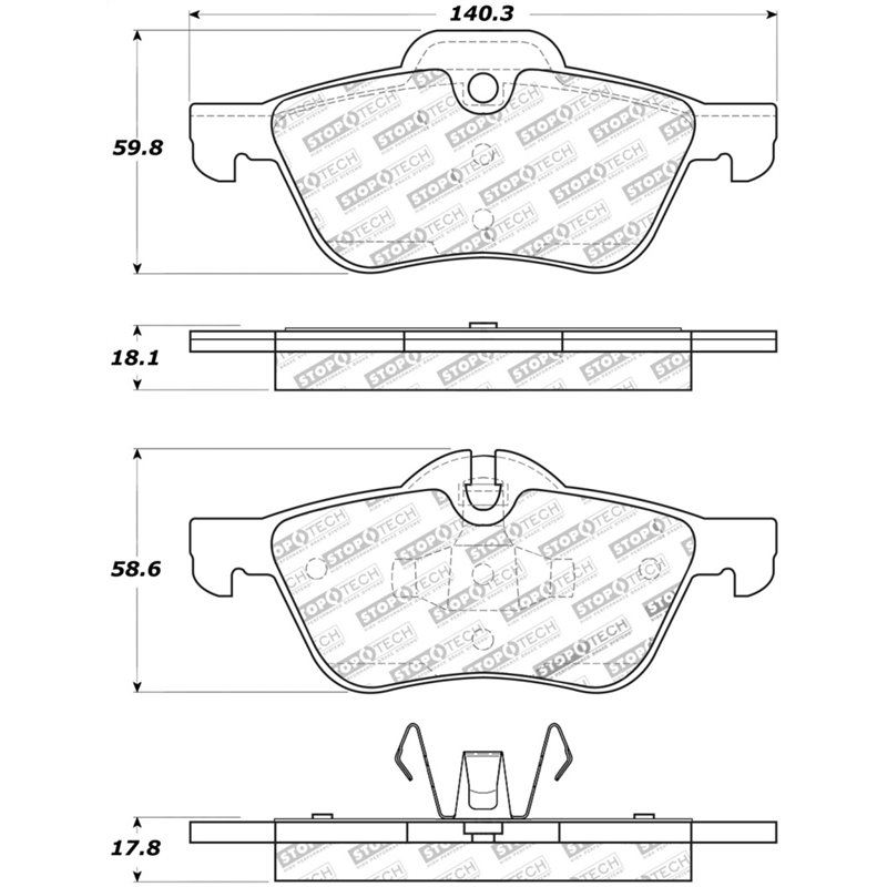 StopTech Street Touring 02-06 Mini Front Brake Pads