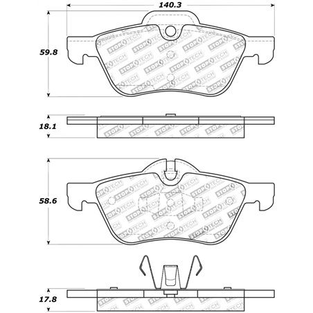 StopTech Street Touring 02-06 Mini Front Brake Pads