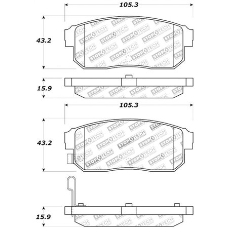 StopTech Street Touring 11/00-02 Infiniti G20/10/00-04 I30/I35 Rear Brake Pads