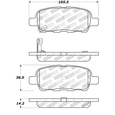 StopTech Street Touring 6/02-08 350z / 01-08 G35 Rear Brake Pads