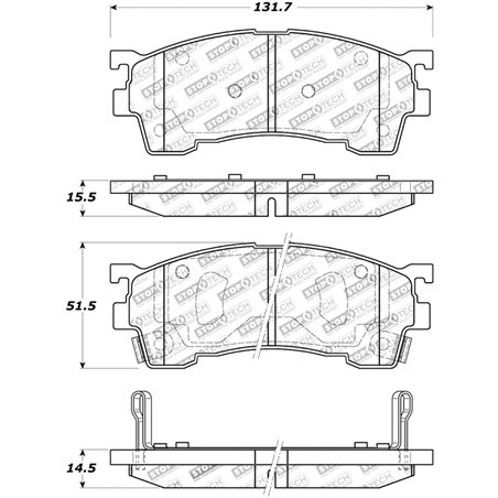 StopTech Street Touring 93-97 Ford Probe / 93-97 Mazda MX-6 Front Brake Pads