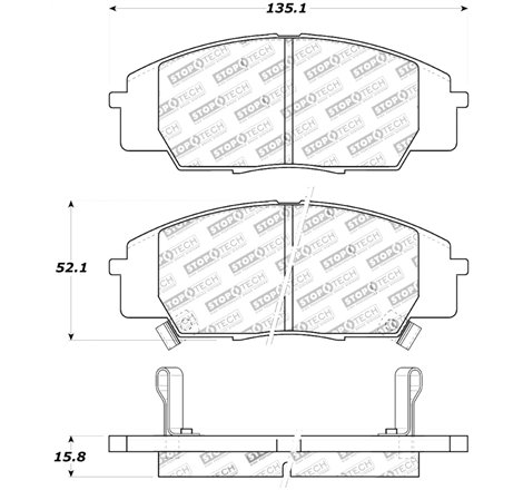 StopTech Street Touring 00-09 S2000/06+ Civic Si Front Brake Pads