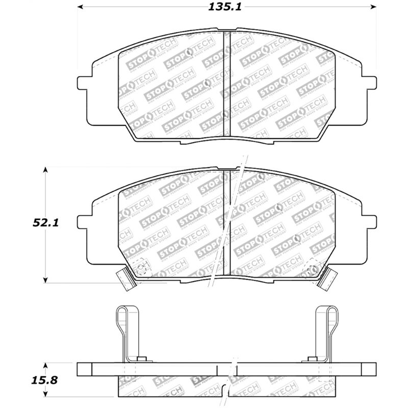 StopTech Street Touring 00-09 S2000/06+ Civic Si Front Brake Pads