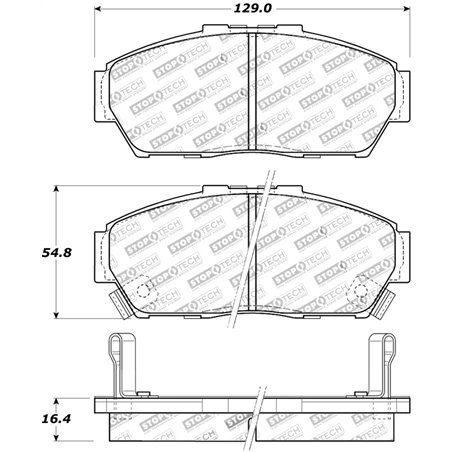 StopTech Street Touring 93-95 Honda Civic Coupe Front Brake Pads