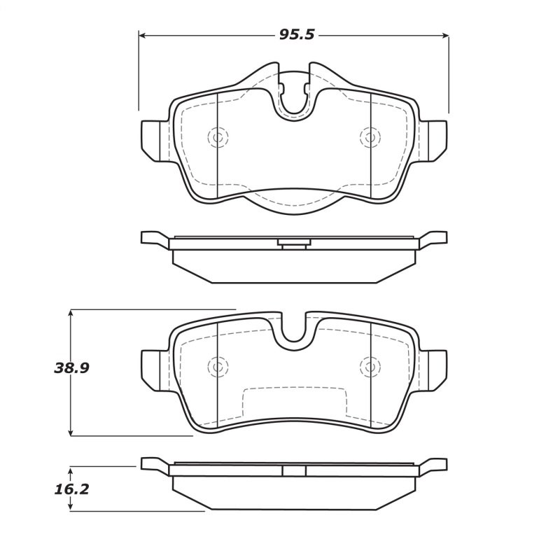 StopTech Street Touring 07-09 Mini Cooper/Cooper S Rear Brake Pads