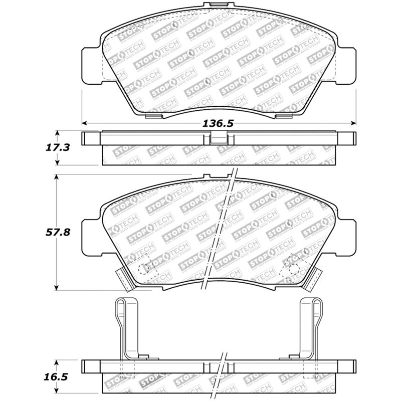 StopTech Street Touring 02-06 Acura RSX Type S / 93-95 Civic Coupe / 04-05 Civic Si