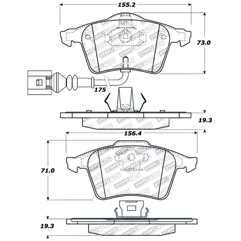 StopTech Street Touring 08-09 VW Golf R/Golf R32 / Front Brake Pads