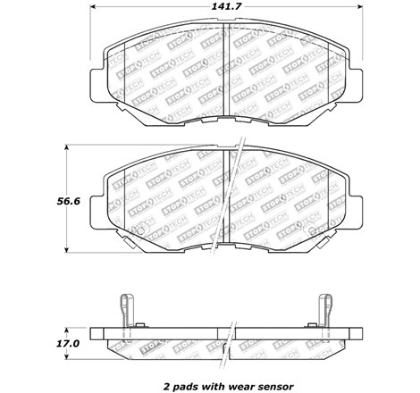 StopTech Street Touring 03-10 Honda Accord / 02-06 CR-V Front Brake Pads