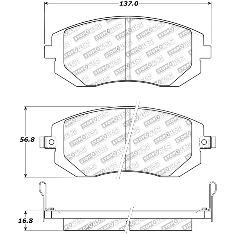 StopTech Street Touring 03-05 WRX/ 08 WRX Front Brake Pads