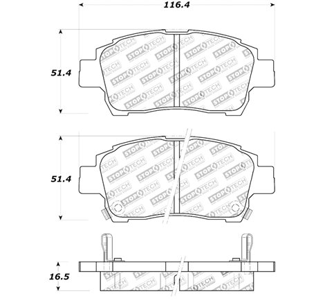 StopTech Street Touring 00-05 Spyder MR2 / 00 Celica GT Front Brake Pads