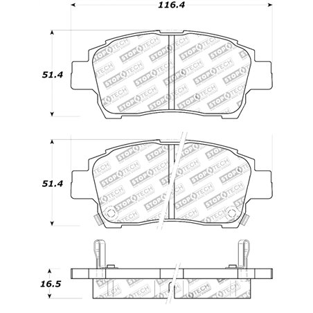 StopTech Street Touring 00-05 Spyder MR2 / 00 Celica GT Front Brake Pads