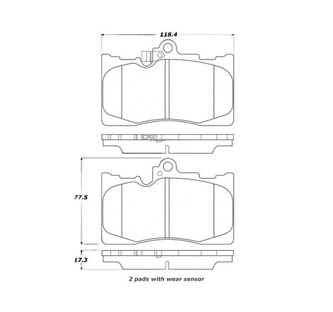 StopTech Street Touring 06 Lexus GS300/430 / 07-08 GS350 Front Brake Pads