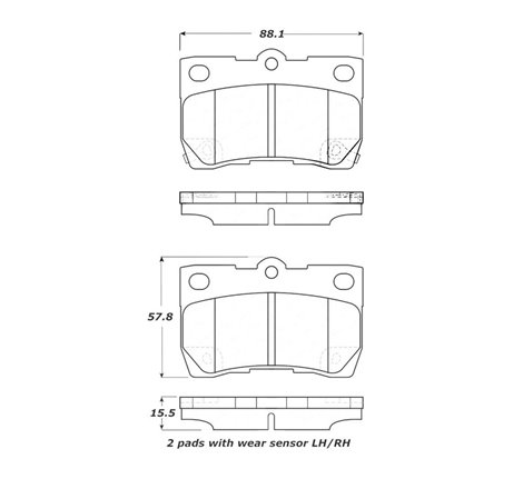 StopTech Street Touring 06 Lexus GS300/430 / 07-08 GS350 Rear Brake Pads