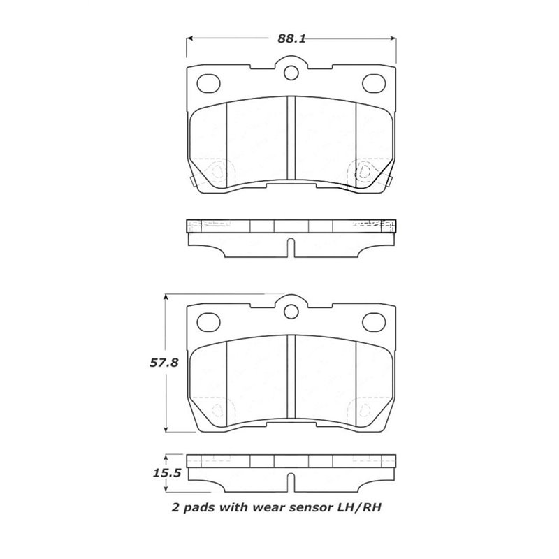 StopTech Street Touring 06 Lexus GS300/430 / 07-08 GS350 Rear Brake Pads