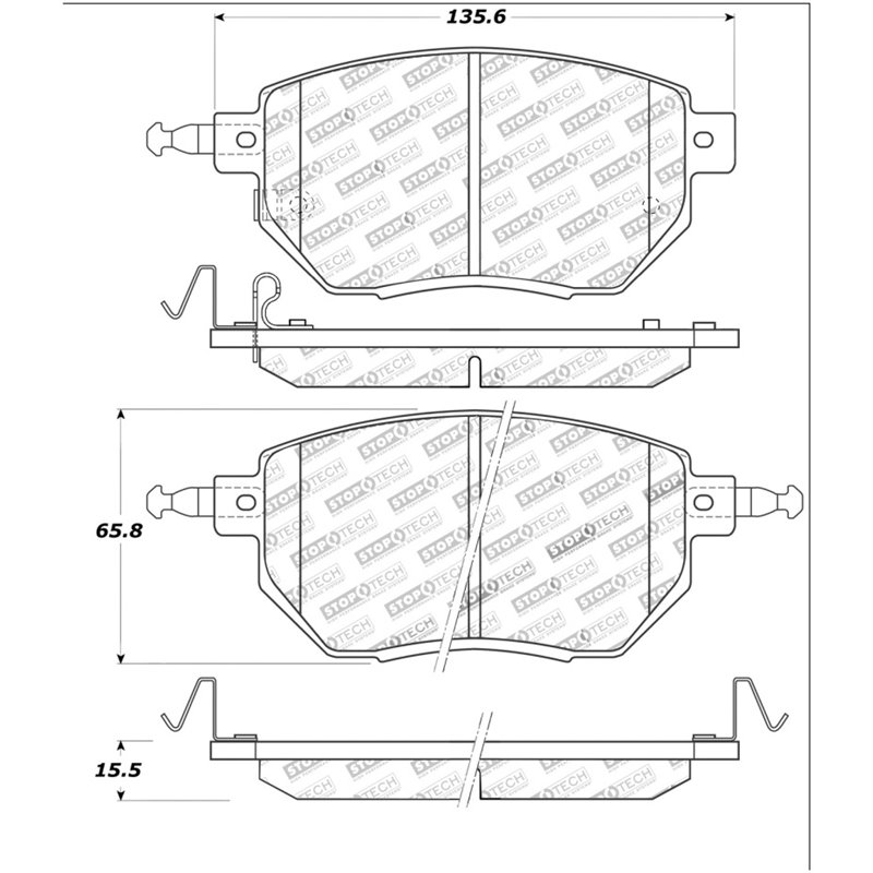 StopTech Street Touring 03-11/05 Infiniti / 05-06 Nissan Front Brake Pads