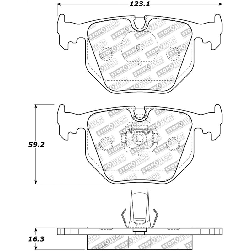 StopTech Street Touring 04-10 BMW 528i/530xi/535i xDrive Rear Brake Pads