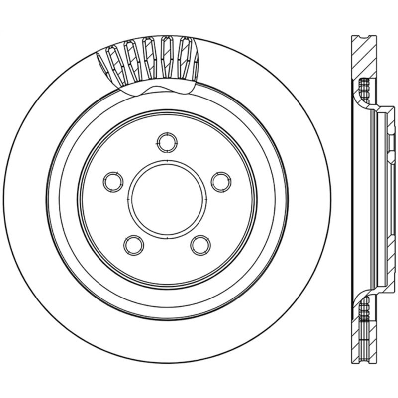 StopTech Slotted & Drilled Sport Brake Rotor - 2015 Ford Mustang GT - Rear Left