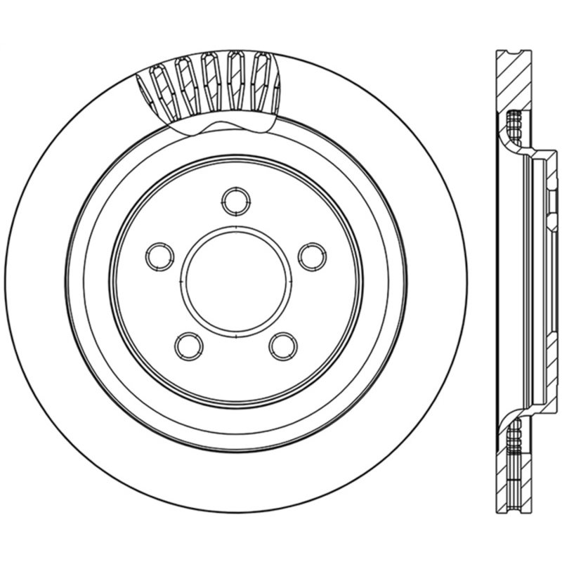 StopTech Slotted & Drilled Sport Brake Rotor - 2015 Ford Mustang GT - Rear Right