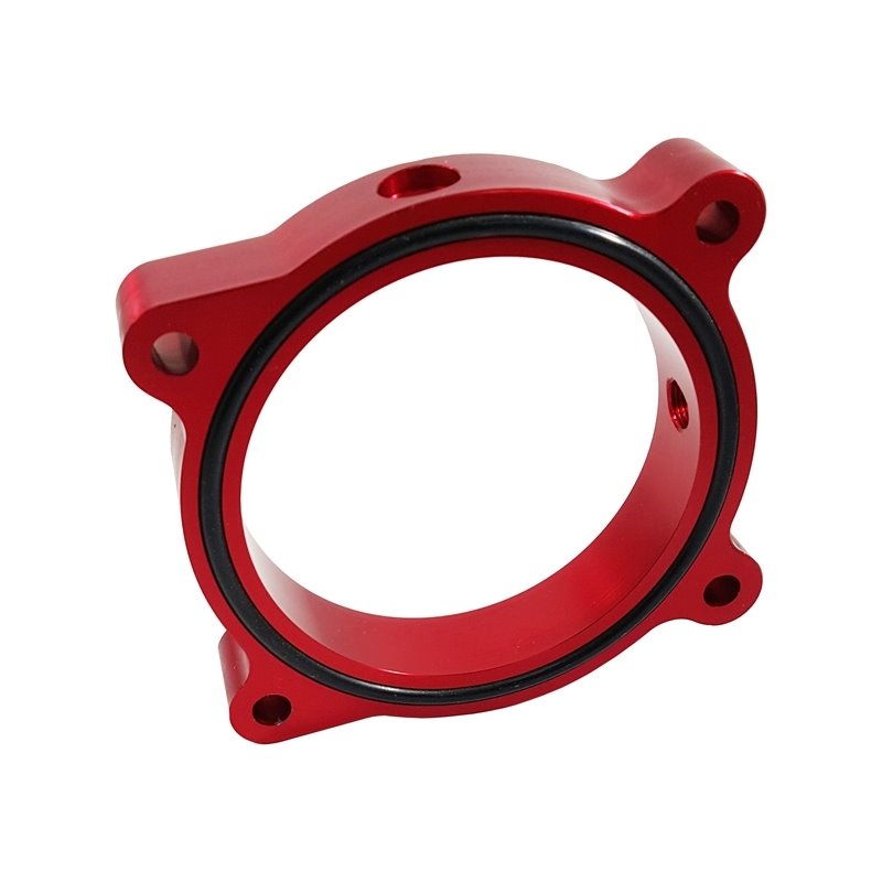 Torque Solution Throttle Body Spacer (Red): Ford Mustang GT 5.0L 2011-2016