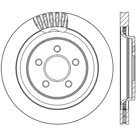 StopTech 2015 Ford Mustang GT w/ Brembo Brakes Left Rear Slotted Brake Rotor