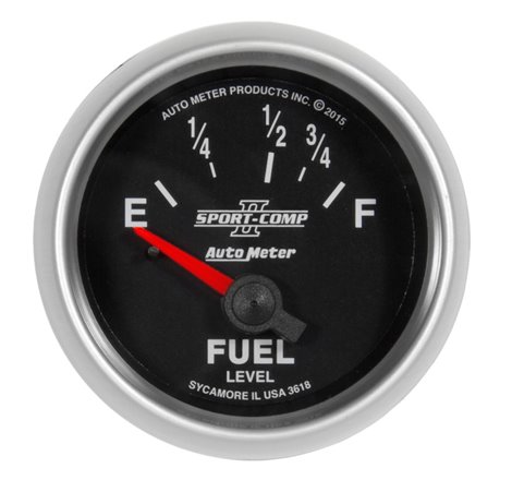 Autometer Sport-Comp II Gauge Fuel Level 2 1/16in 16e To 158f Elec Sport-Comp II