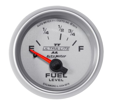 Autometer Ultra-Lite II Gauge Fuel Level 2 1/16in 16e To 158f Elec Ultra-Lite II