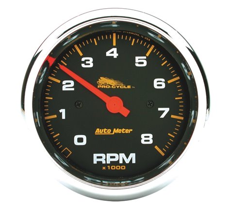 Autometer Pro-Cycle Gauge Tach 3 3/4in 8K Rpm 2&4 Cylinder Black