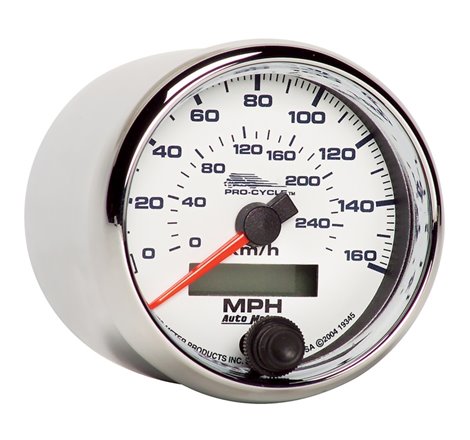 Autometer Pro-Cycle Gauge Speedo 2 5/8in 160 Mph/260Kmh Elec White