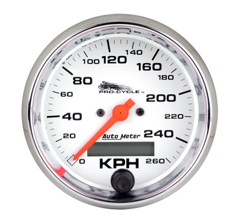 Autometer Pro-Cycle Gauge Speedo 3 3/4in 160 Mph Elec White