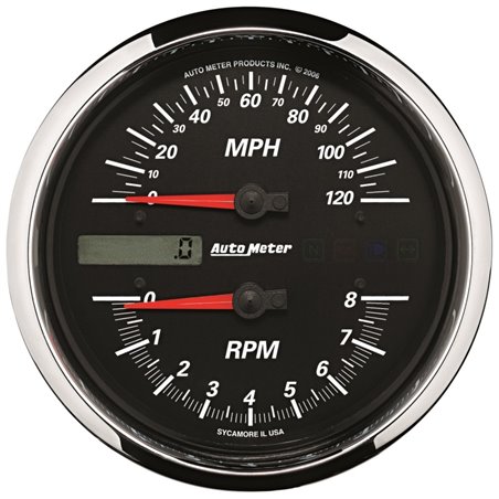 Autometer Pro-Cycle Gauge Tach/Speedo 4 1/2in 8K Rpm/120 Mph Black