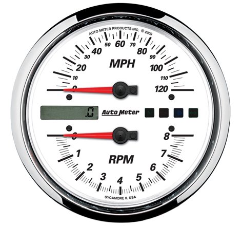 Autometer Pro-Cycle Gauge Tach/Speedo 4 1/2in 8K Rpm/120 Mph White