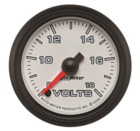 Autometer Pro-Cycle Gauge Voltmeter 2 1/16in 18V Digital Stepper Motor White