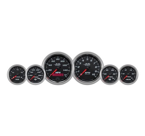 Autometer Pro-Cycle Gauge Kit 6 Pc. Kit 3 3/8in & 2 1/16in Bagger Black