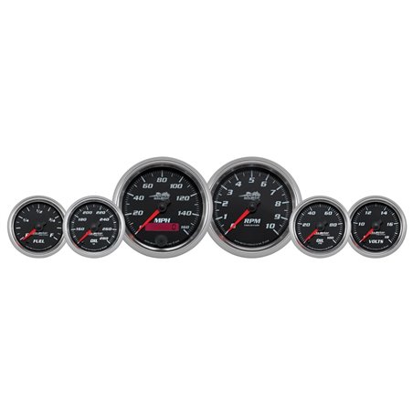 Autometer Pro-Cycle Gauge Kit 6 Pc. Kit 3 3/8in & 2 1/16in Bagger Black