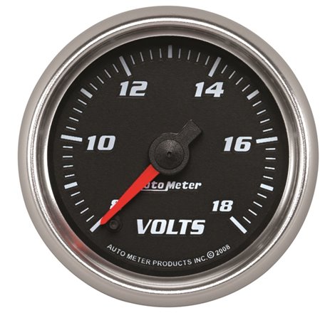 Autometer Pro-Cycle Gauge Voltmeter 2 1/16in 18V Digital Stepper Motor Black