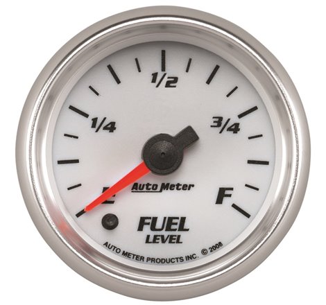 Autometer Pro-Cycle Gauge Fuel Level 2 1/16in 0-280 Programmable White