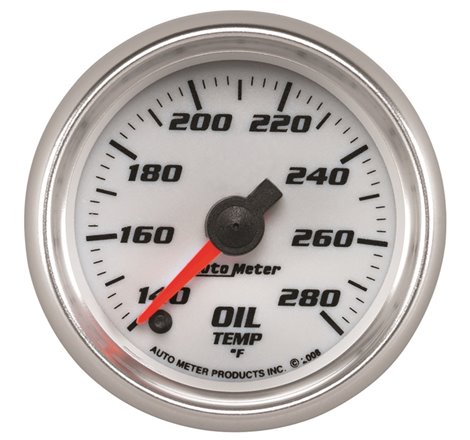 Autometer Pro-Cycle Gauge Oil Temp 2 1/16in 140-280f Digital Stepper Motor White