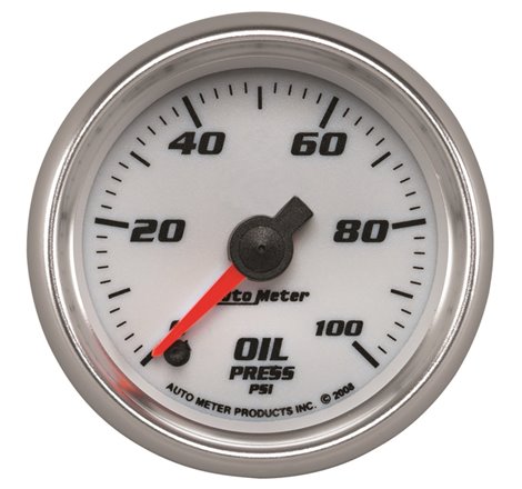 Autometer Pro-Cycle Gauge Oil Pressure 2 1/16in 100psi Digital Stepper Motor White