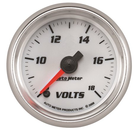 Autometer Pro-Cycle Gauge Voltmeter 2 1/16in 18V Digital Stepper Motor White