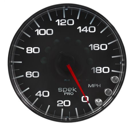 Autometer Spek-Pro Gauge Speedometer 5in 180 Mph Elec. Programmable Black/Chrome