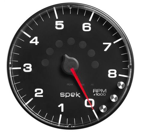 Autometer Spek-Pro Gauge Tachometer 5in 8K Rpm W/Shift Light & Peak Mem Black/Black