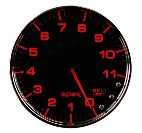 Autometer Spek-Pro Gauge Tachometer 5in 11K Rpm W/Shift Light & Peak Mem Black/Chrome