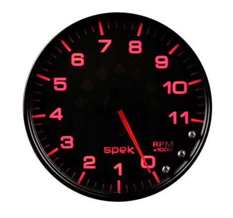 Autometer Spek-Pro Gauge Tachometer 5in 11K Rpm W/Shift Light & Peak Mem Black/Black