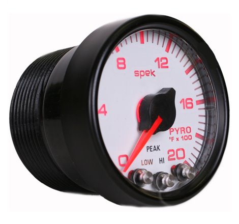 Autometer Spek-Pro Gauge Pyro. (Egt) 2 1/16in 2000f Stepper Motor W/Peak & Warn Wht/Blk