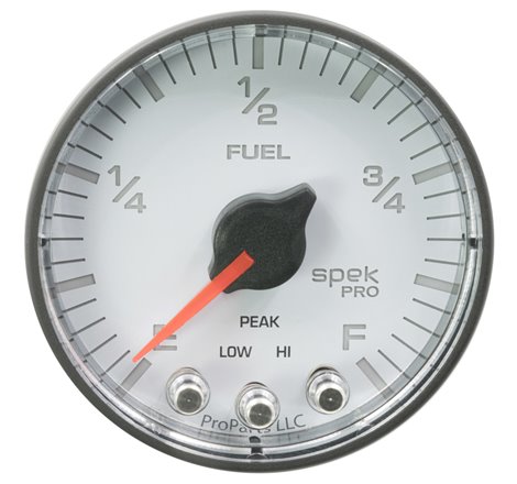 Autometer Spek-Pro Gauge Fuel Level 2 1/16in 0-270 Programmable Wht/Blk