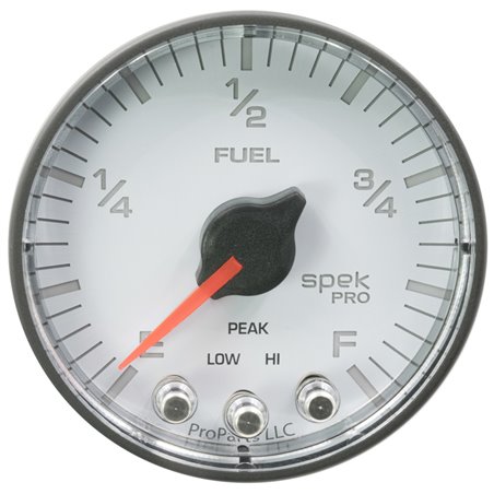 Autometer Spek-Pro Gauge Fuel Level 2 1/16in 0-270 Programmable Wht/Blk