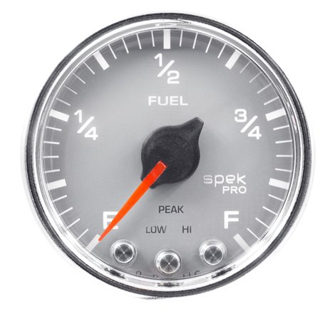 Autometer Spek-Pro Gauge Fuel Level 2 1/16in 0-270 Programmable Slvr/Chrm