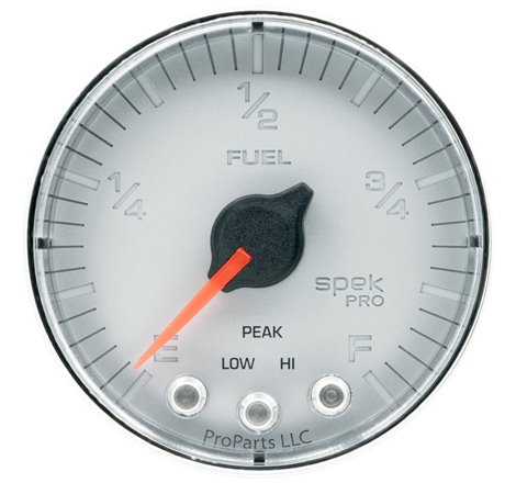 Autometer Spek-Pro Gauge Fuel Level 2 1/16in 0-270 Programmable Slvr/Chrm