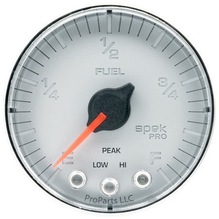 Autometer Spek-Pro Gauge Fuel Level 2 1/16in 0-270 Programmable Slvr/Chrm