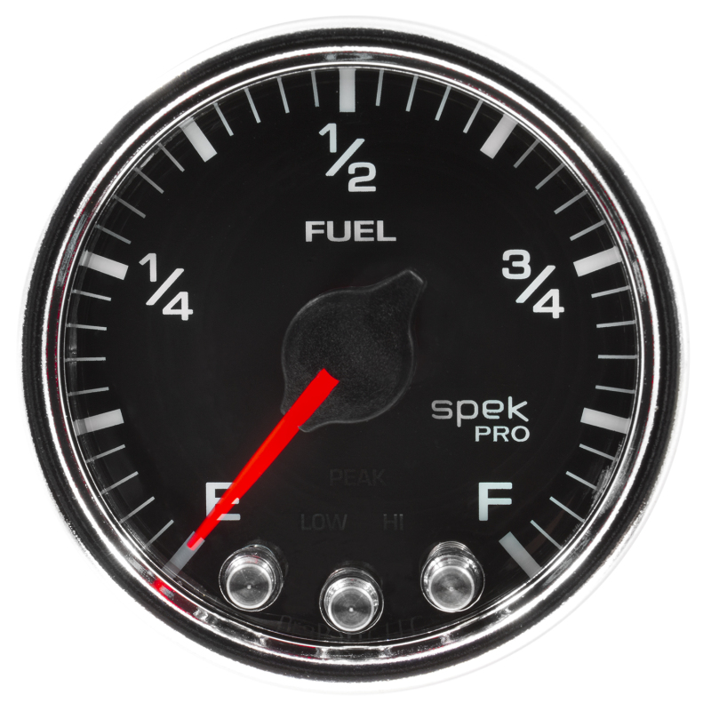 Autometer Spek-Pro Gauge Fuel Level 2 1/16in 0-270 Programmable Blk/Chrm